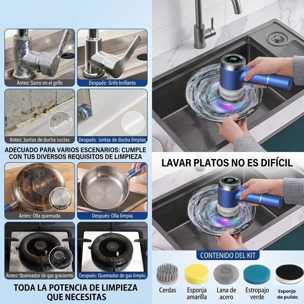 Cepillo Eléctrico de Limpieza Profunda